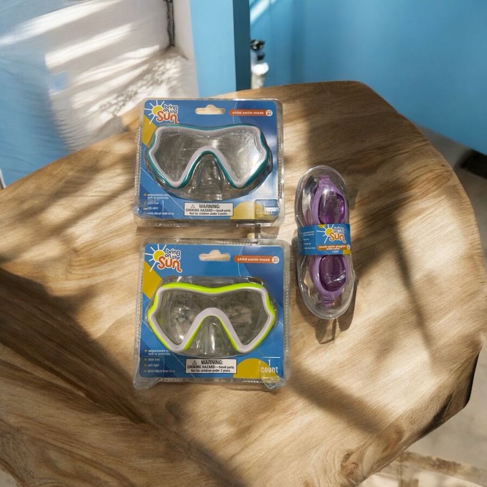 Bring On The Sun Set‎ of 3 Child/Youth Swim Masks NEW